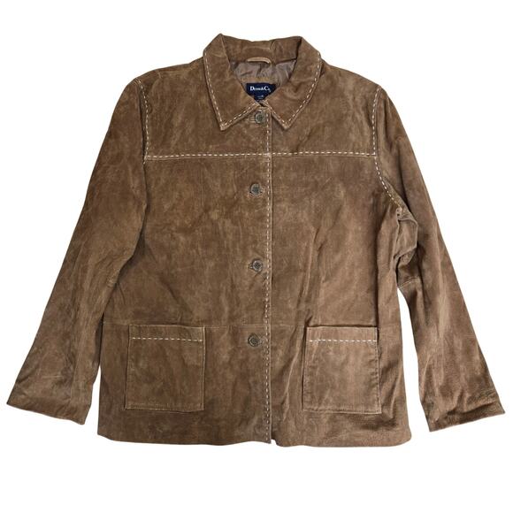 Denim & Co Jackets & Blazers - New Denim & Co Brown Leather Button Down Jacket Coat Western